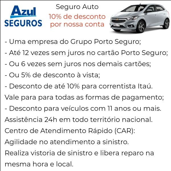 Azul Seguro Auto com Desconto em Pereira Barreto